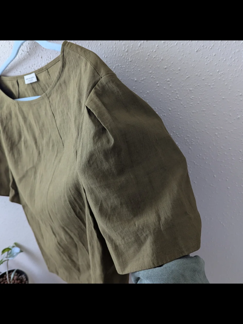 Dries Van Noten round neck linen cotton blend Summer top Olive Green XS - Picture 5 of 11